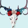 Floral Deer Skull paint by numbers