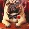 Pug With A Cigar paint by numbers