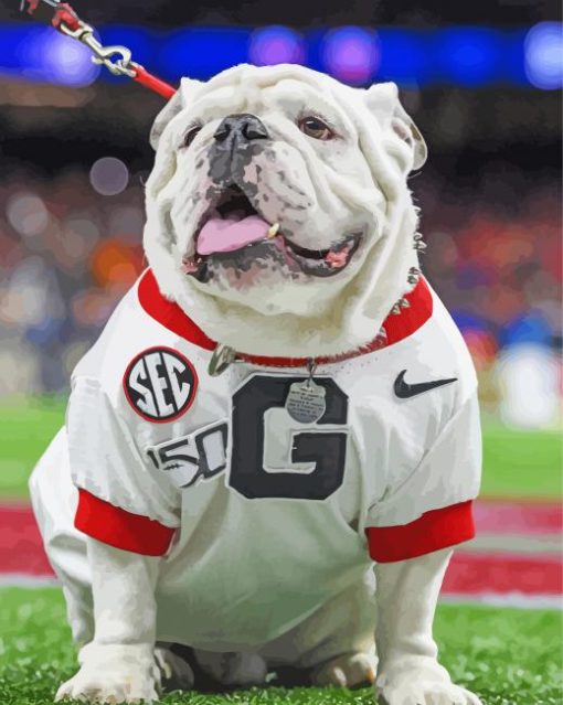 White Ga Bulldog paint by numbers