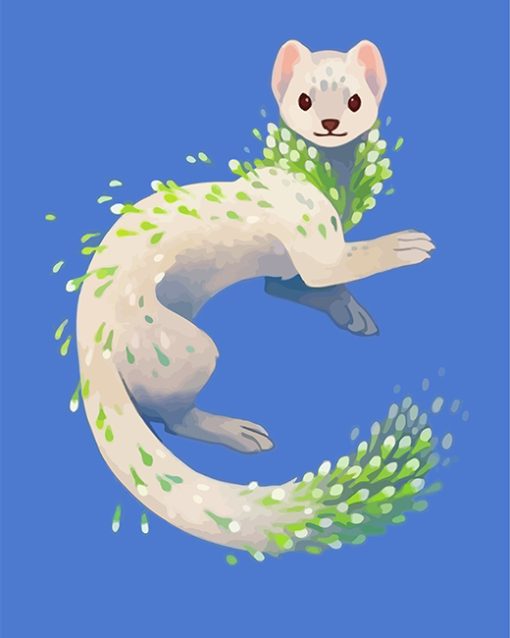 White Ferret paint by number