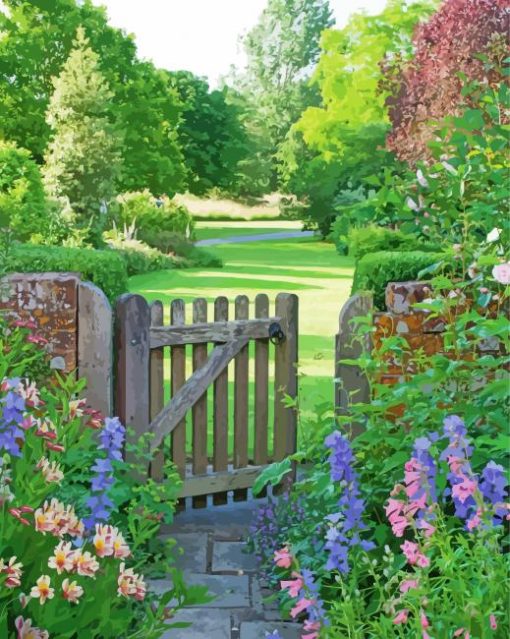 Aesthetic Cottage Garden paint by numbers