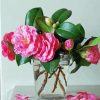 Glass Vase With Camellia Flowers paint by numbers