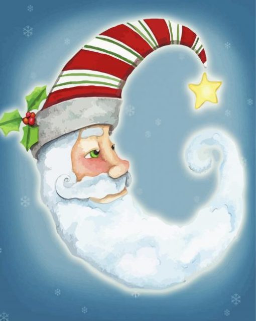 Santa Moon Face paint by numbers