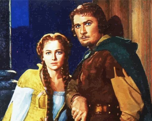 Errol Flynn Olivia de Havilland The Adventures paint by numbers