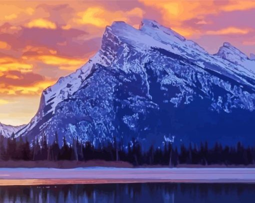 Mt Rundle paint by numbers