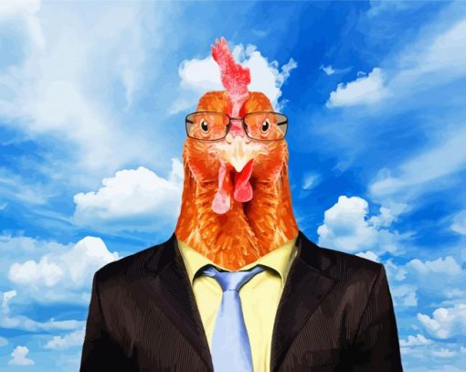 Classy Rooster In A Suit paint by numbers