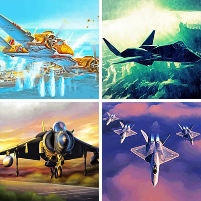 Aircrafts painting by numbers