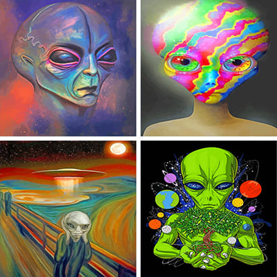 Alien painting by numbers