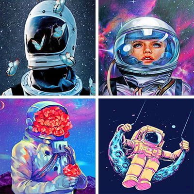 Astronaut painting by numbers