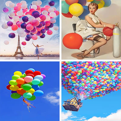 Balloons painting by numbers