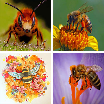 Bee painting by numbers