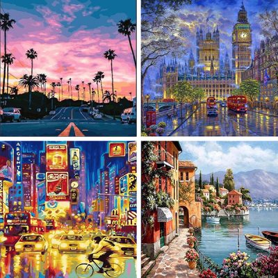 Cities painting by numbers