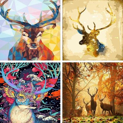 Deers painting by numbers