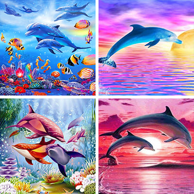 Dolphins painting by numbers