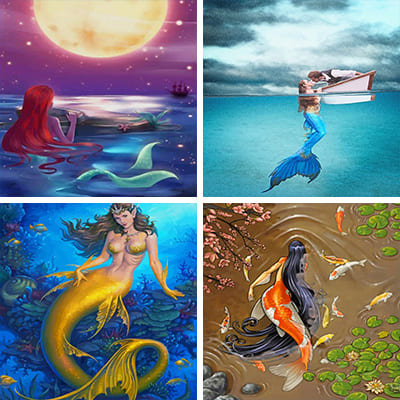 Mermaids painting by numbers