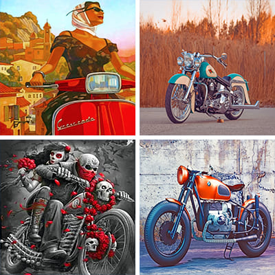 Motorbikes painting by numbers