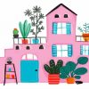 Pink House paint by numbers