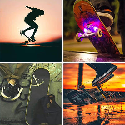 Skateboards painting by numbers