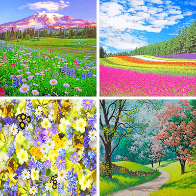 Spring painting by numbers