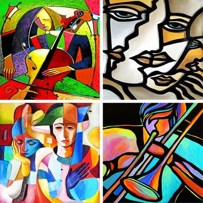 abstract cubism painting by numbers