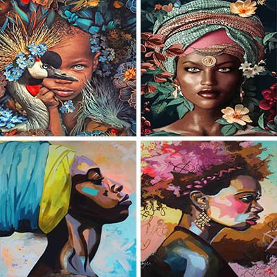 african women painting by numbers