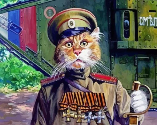 Cat Soldier paint by numbers