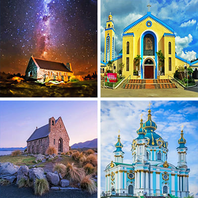 churches painting by numbers