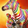 Colorful Zebras paint by numbers