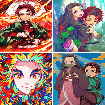 demon slayer painting by numbers