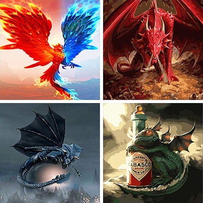 dragons painting by numbers