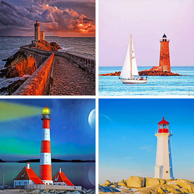 lighthouses painting by numbers