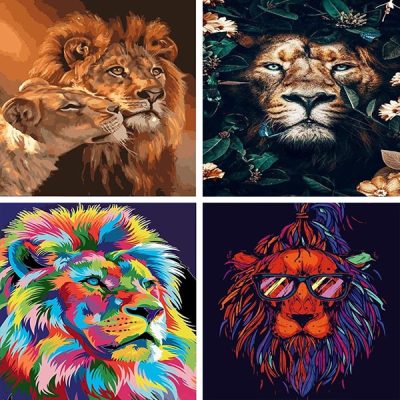 lion painting by numbers