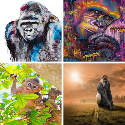 monkey painting by numbers