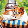 Nerdy Dog Reading paint by numbers