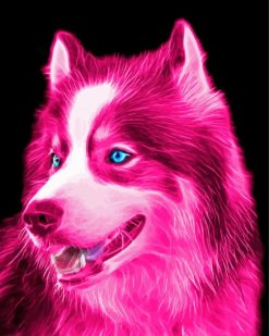 Pink Dog Art paint by numbers