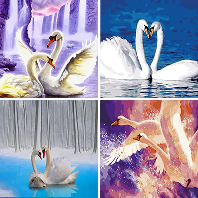 swan painting by numbers