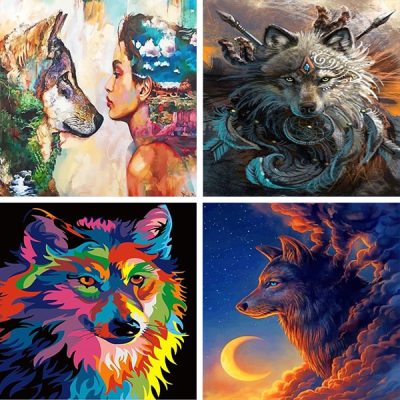 wolves painting by numbers