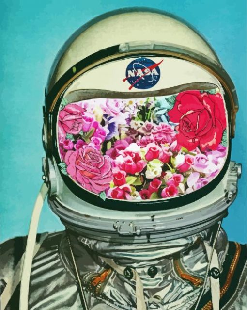 Floral Astronaut paint by numbers