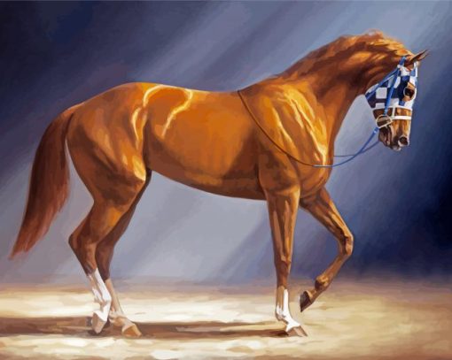 Brown Secretariat Horse paint by numbers