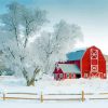 Snow Red Barn paint by numbers