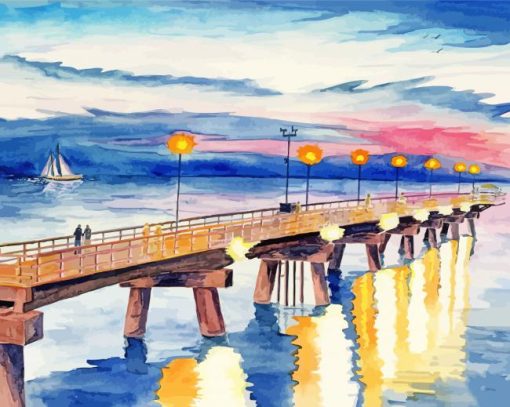 Aesthetic Chesapeake Bay Bridge paint by numbers