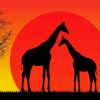 Giraffes Safari Sunset paint by numbers