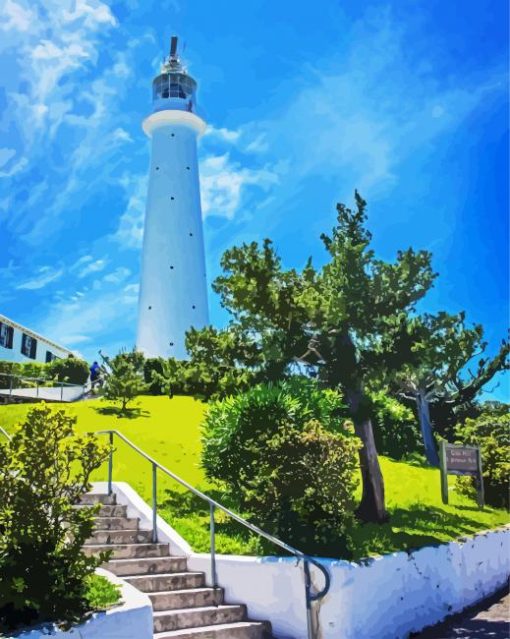 Gibb Hill Lighthouse Bermuda paint by numbers