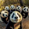 Pandas Selfie paint by numbers