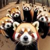 Red Pandas Selfie paint by numbers