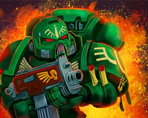 Warhammer Space Marine paint by numbers