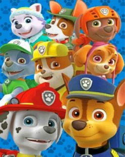 Paw Patrol Cartoon paint by numbers