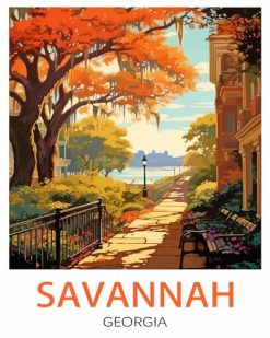 Aesthetic Savannah Georgia Poster Paint By Number