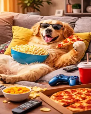Dog Eating Pizza Paint By Numbers