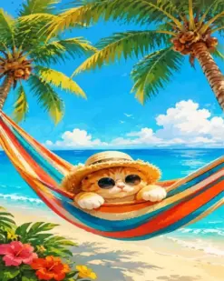 Vacation Cat Paint By Numbers